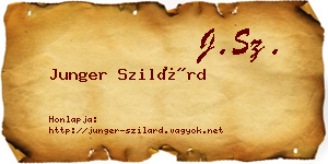 Junger Szilárd névjegykártya
